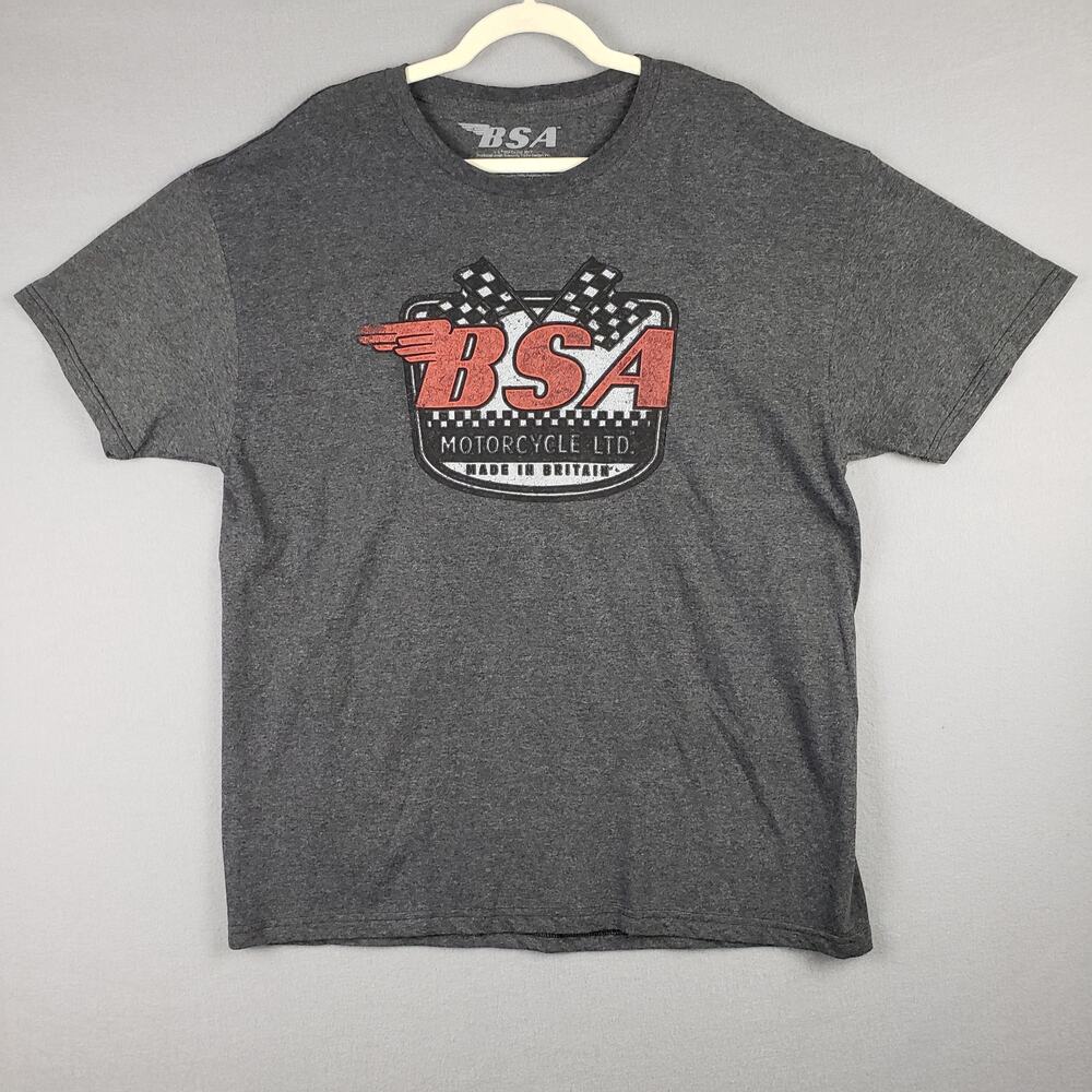 BSA Motorcycle Size XL Graphic Logo Tee Shirt Black British Biker Motocore Retro